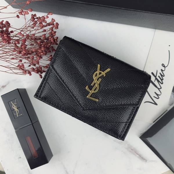 預購【Milu Milu】YSL 魚子醬三折迷你短夾 