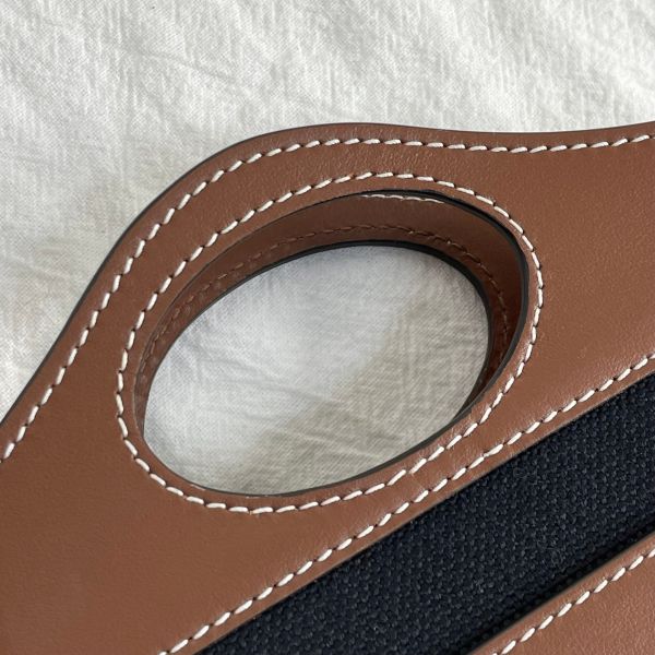 【95成新】【12期0利率】BURBERRY  Pocket 字母帆布拼接小牛皮MICRO斜背包 