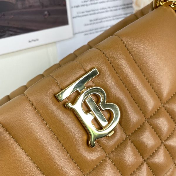 【12期0利率】BURBERRY  LOLA TB皮革船型斜背包【9成新】 