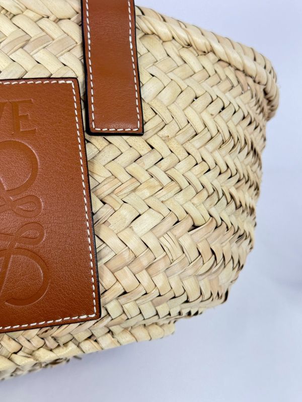 【99成新】LOEWE  棕櫚葉和小牛皮小籃子包 