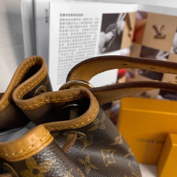 【85成新】【12期0利率】LV Petit Noe 單肩抽繩老花水桶M42226 