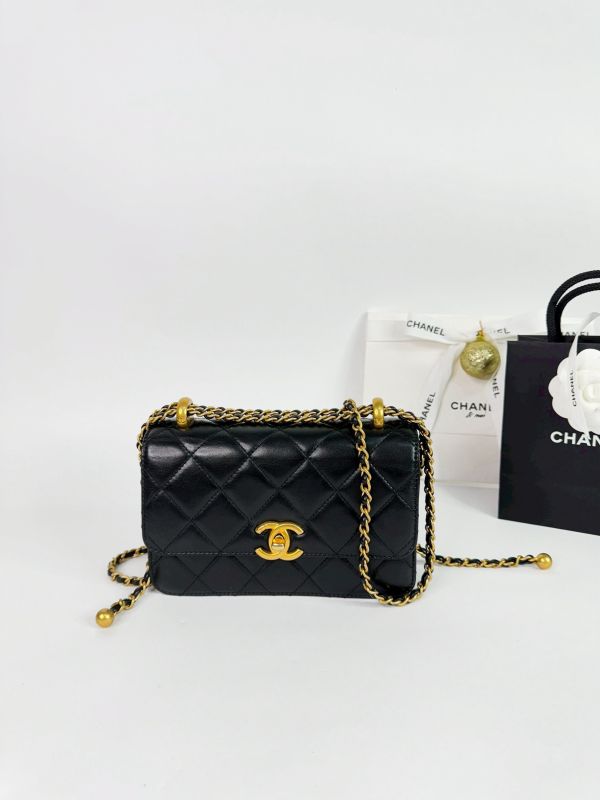 【99成新】CHANEL 雙金球迷你口蓋包 
