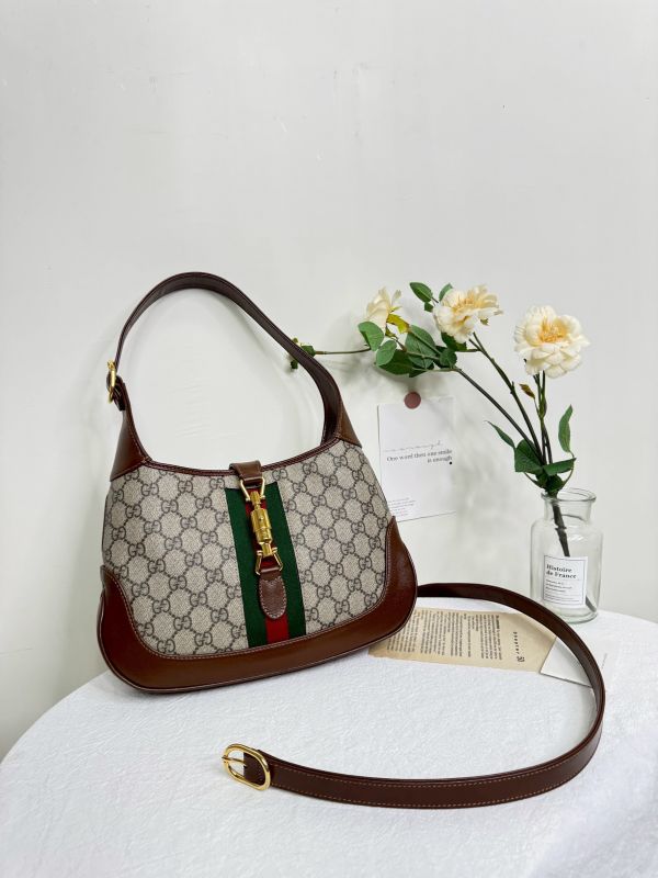 【分期0利率】GUCCI Jackie 經典1961緹花拼接兩用包【95成新】 