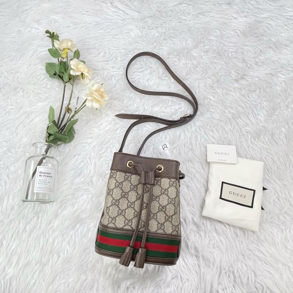 【分期0利率】GUCCI OPHIDIA GG 迷你水桶袋 【95成新】 