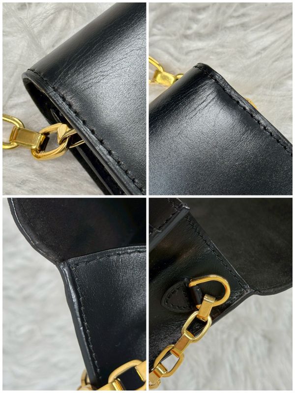 【95成新】LV CHAIN LOUISE GM小牛皮磁扣肩背包 