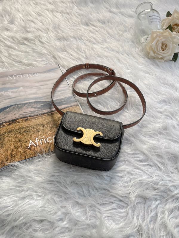 【分期0利率】CELINE 凱旋門帆布及小牛皮迷你翻蓋包【未使用閒置品】 