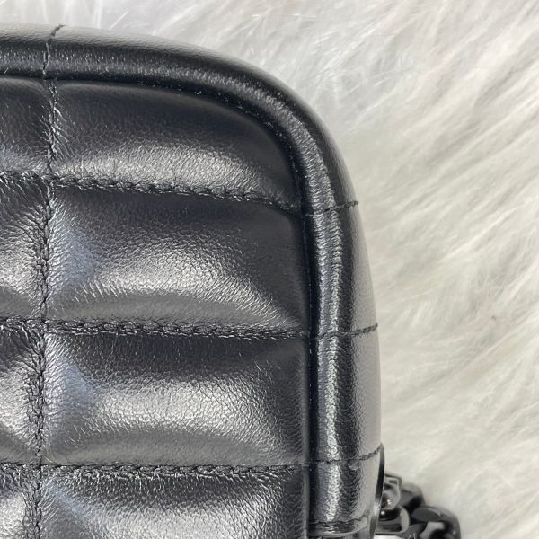 【95成新】【12期0利率】BURBERRY Lola 羊皮縫線迷你斜背相機包黑 / 黑 
