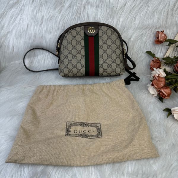 【9成新】【12期0利率】 GUCCI 經典Ophidia系列 GG Supreme 貝殼包 
