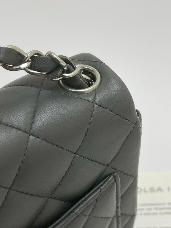 【95成新】CHANEL 方胖 晶片款深灰 