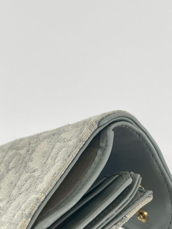 【9成新】DIOR SADDLE LOTUS 老花三折短夾 