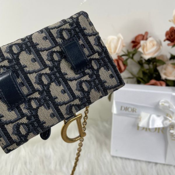 【12期0利率】DIOR 老花鍊帶零錢包【9成新】 