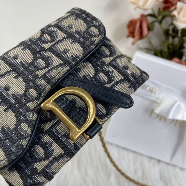 【12期0利率】DIOR 老花鍊帶零錢包【9成新】 
