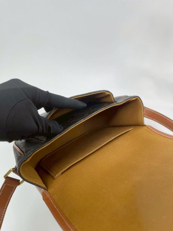 【95成新】CELINE Triomphe帆布中型Folco手袋 