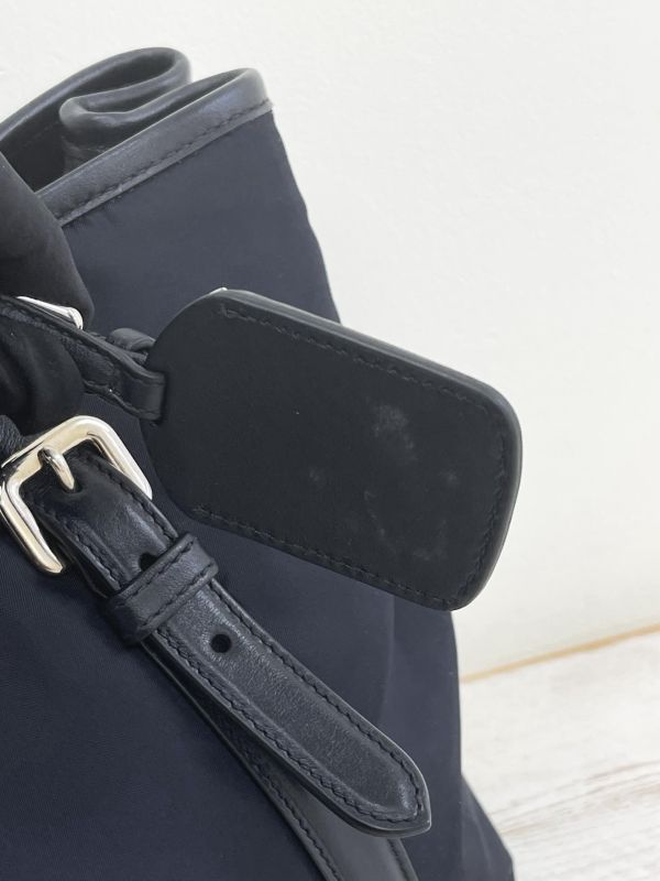 【未使用閒置品】PRADA 兩用托特包 深藍 