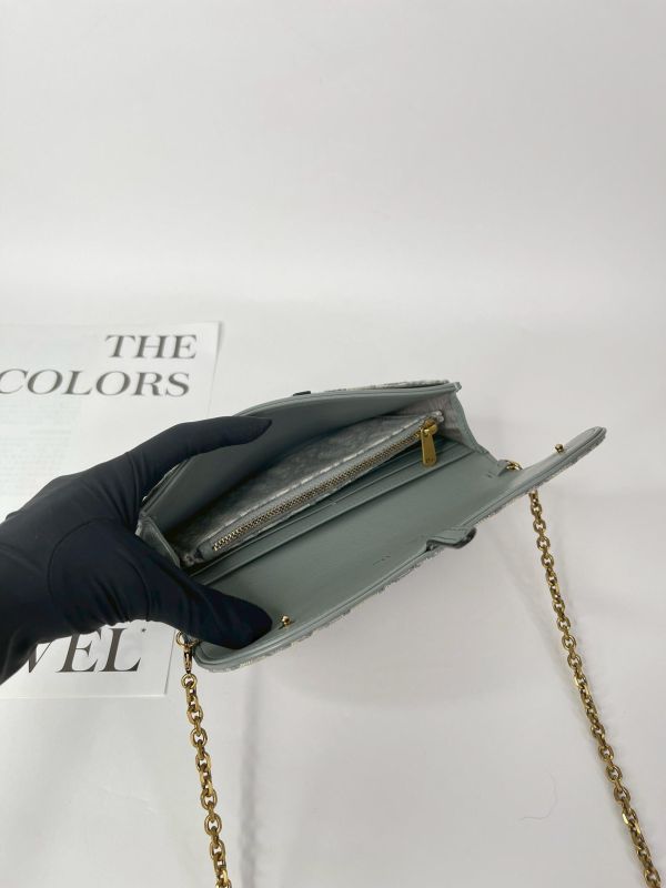 【9成新】DIOR Saddle 長型鏈帶銀包 