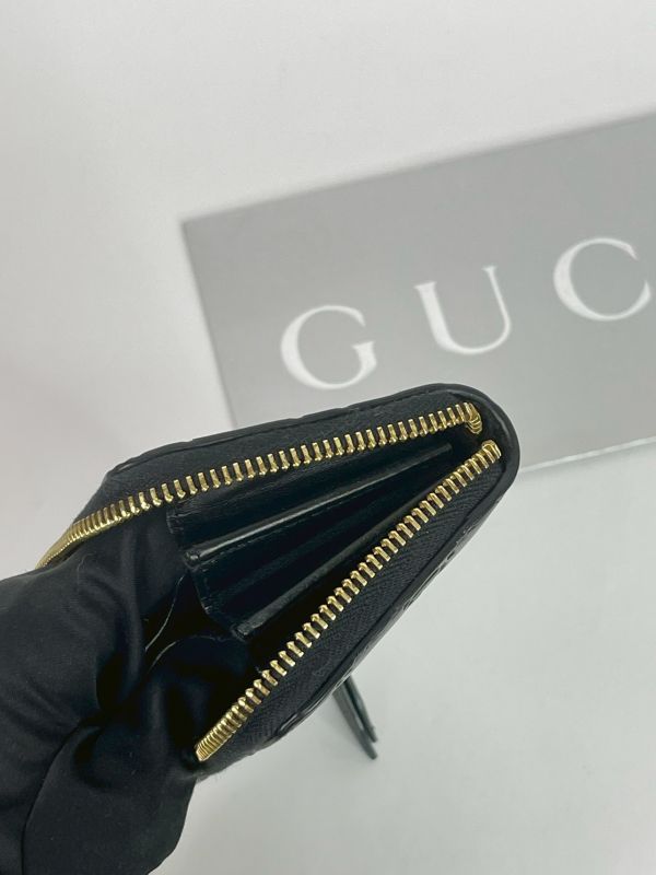 【95成新】GUCCI GG壓紋拉鍊零錢卡包 