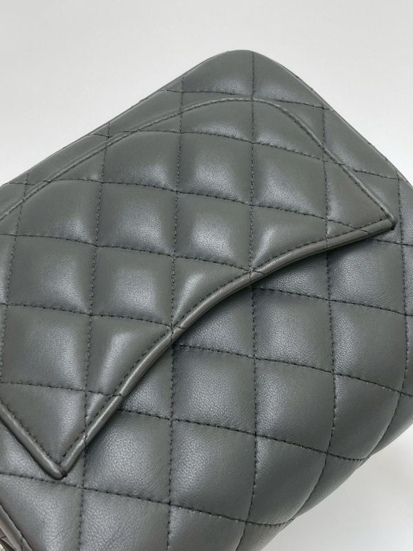 【95成新】CHANEL 方胖 晶片款深灰 