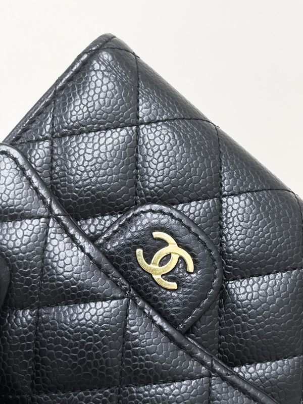 【9成新】CHANEL COCO 背面拉鍊三折短夾 