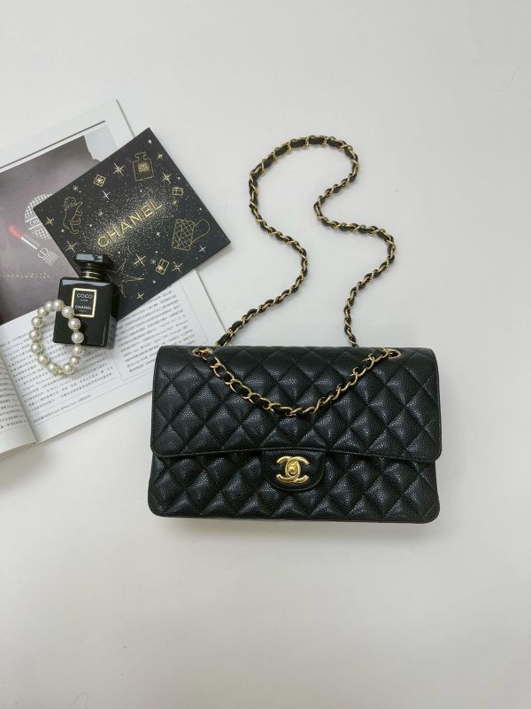 【95成新】CHANEL CF25 黑金牛皮 