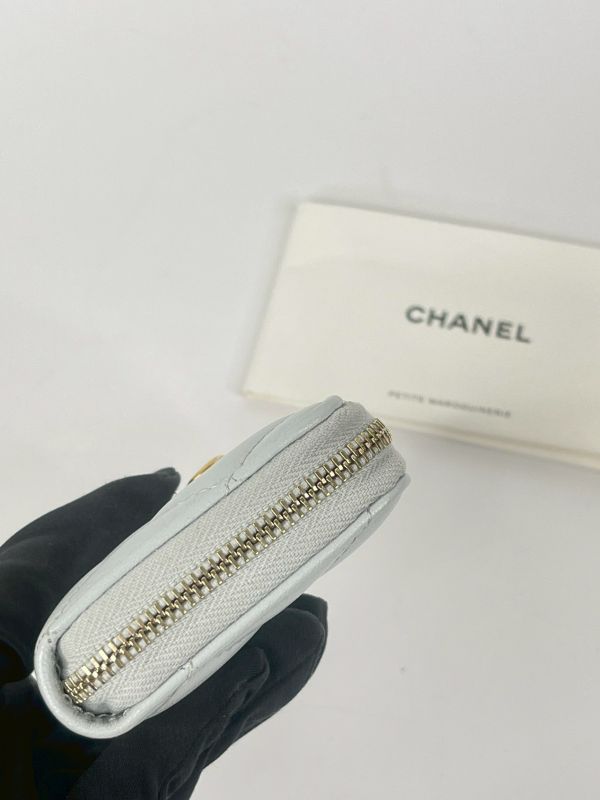 【分期0利率】CHANEL 23S 琺瑯愛心拉鍊零錢卡包 【未使用閒置品】 