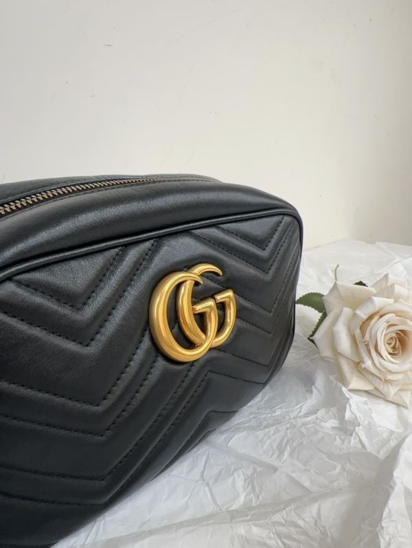 【12期0利率】GUCCI Marmont 相機包黑金【9成新】 