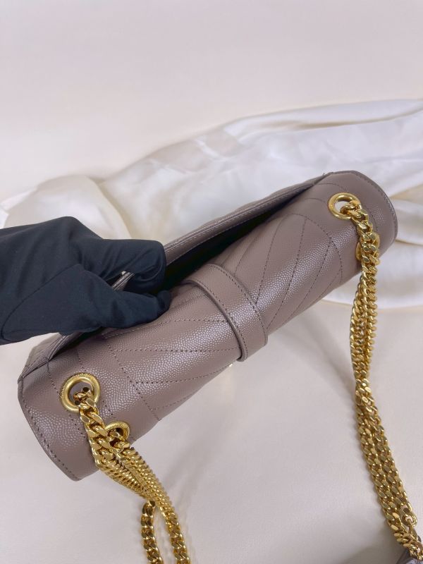 【分期0利率】YSL 粒面绗縫皮革中號信封包【99成新】 