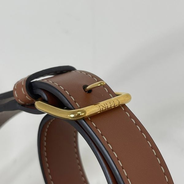 【12期0利率】CELINE  TRIOMPHE老花小號水桶包【95成新】 