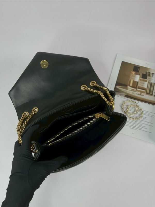 【分期0利率】YSL LOULOU 翻蓋雙層斜背包【95成新】 