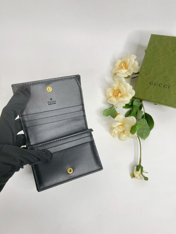 【分期0利率】GUCCI Marmont 愛心兩摺拉鍊零錢袋短夾【99成新】 