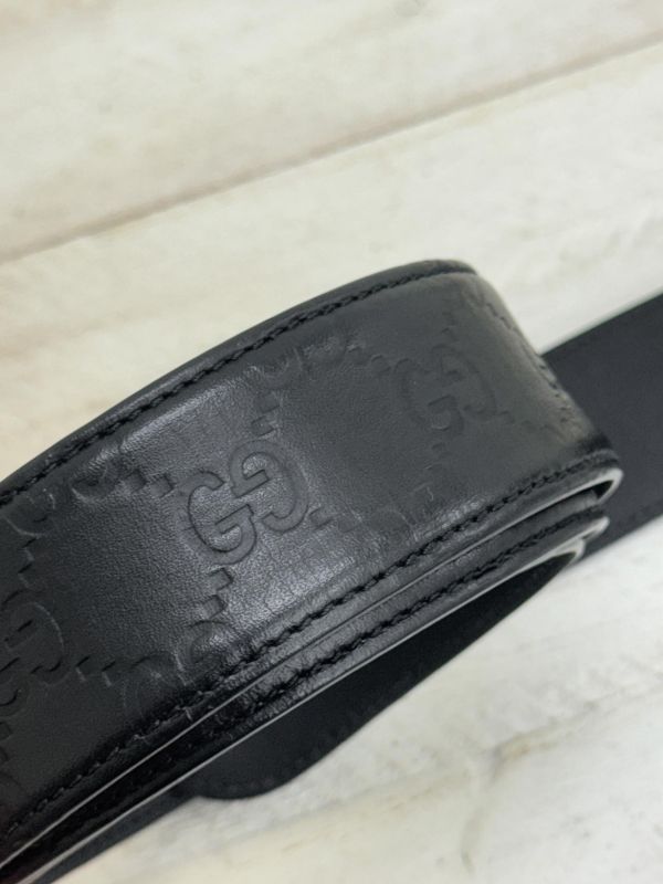 【9成新】GUCCI  Signature皮革皮帶 115CM 