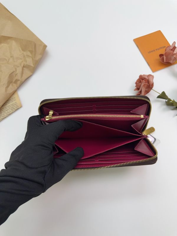 【85成新】LV ZIPPY Monmgram拉鏈長夾 紫紅色 