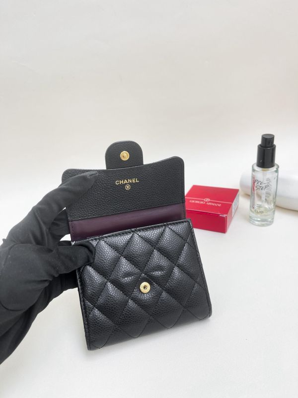 【9成新】CHANEL COCO 背面拉鍊三折短夾 