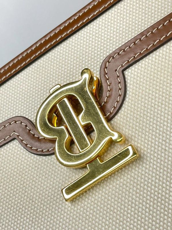 【95成新】BURBERRY TB帆布翻蓋斜背包 
