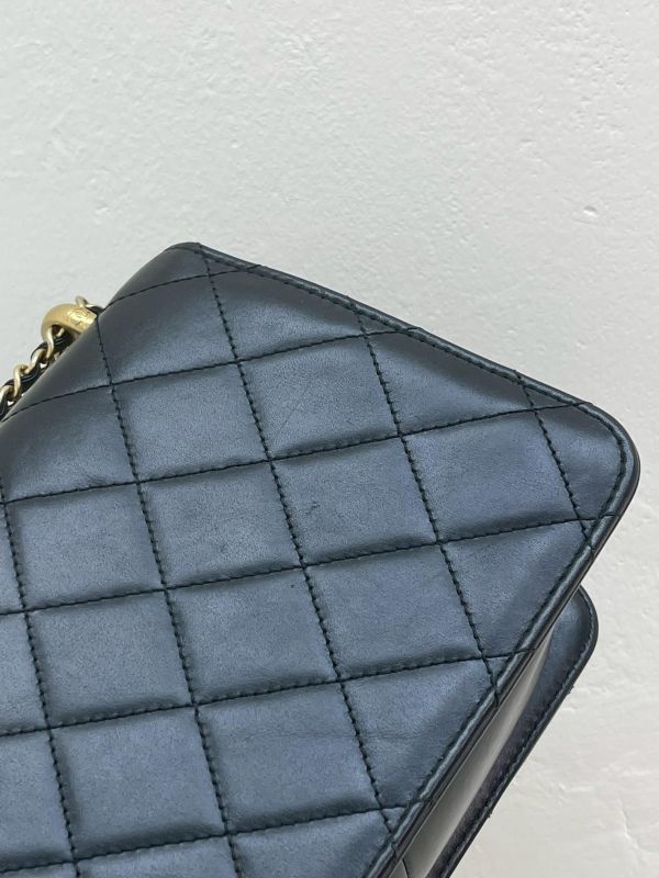 【9成新】CHANEL 雙金球口蓋包 