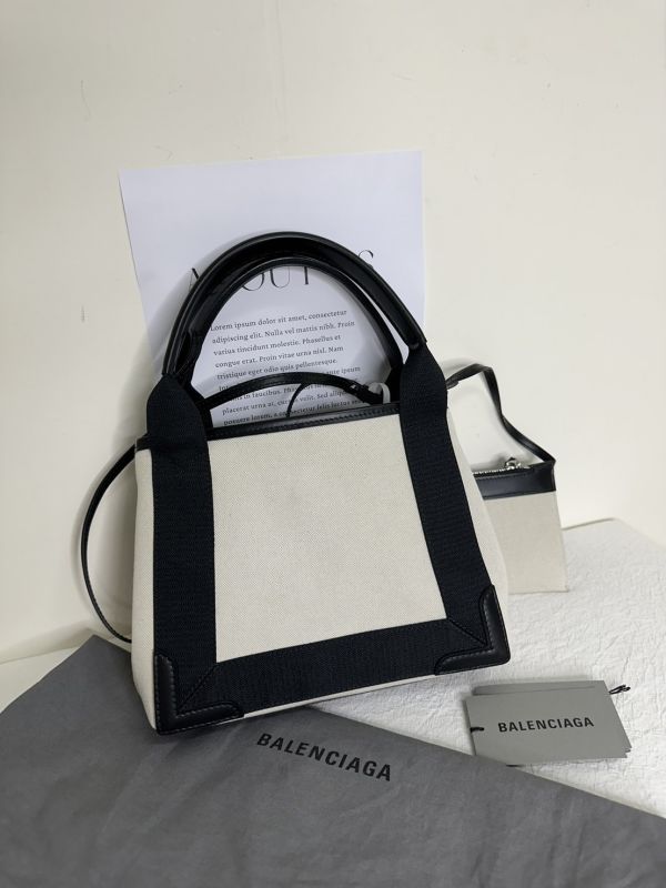 【12期0利率】Balenciaga Navy Cabas XS(背帶款)【99成新】 
