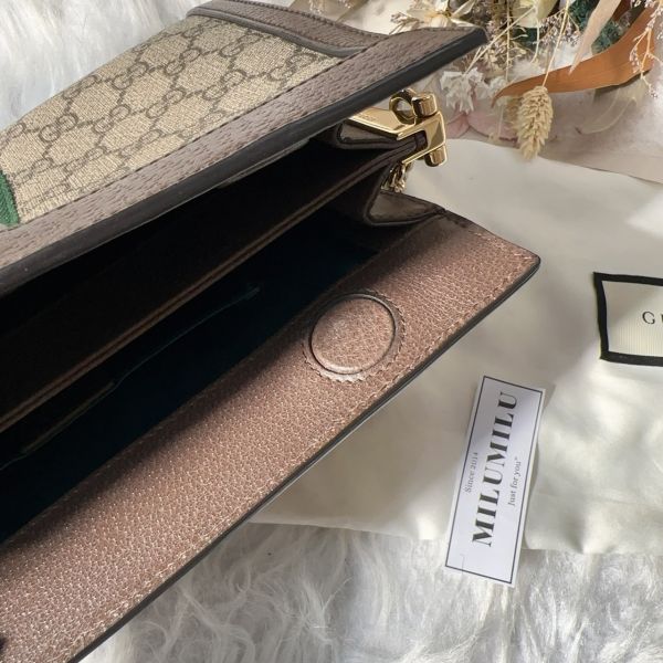 【12期0利率】GUCCI OPHIDIA GG磁扣肩背鍊包【9成新】【 