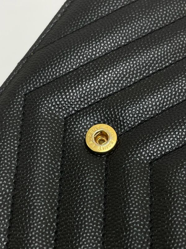 【95成新】YSL WOC 魚子醬鍊包黑金 19.5CM 
