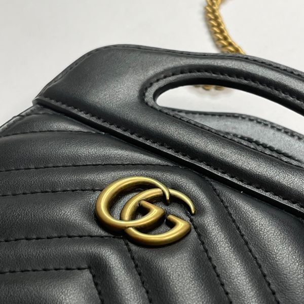 【12期0利率】GUCCI  MARMONT 鏈條手機包【23台灣購證】【99成新】 