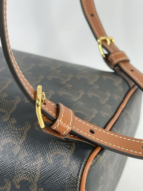 【9成新】CELINE Triomphe帆布及小牛皮迷你型FOLCO背包 