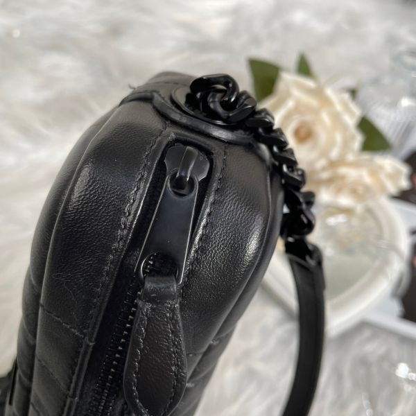 【95成新】【12期0利率】BURBERRY Lola 羊皮縫線迷你斜背相機包黑 / 黑 