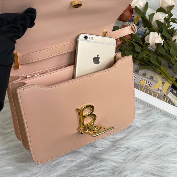 【9.9成新】【12期0利率】TB 小號專屬別皮革鎖識扣包 豆腐包 