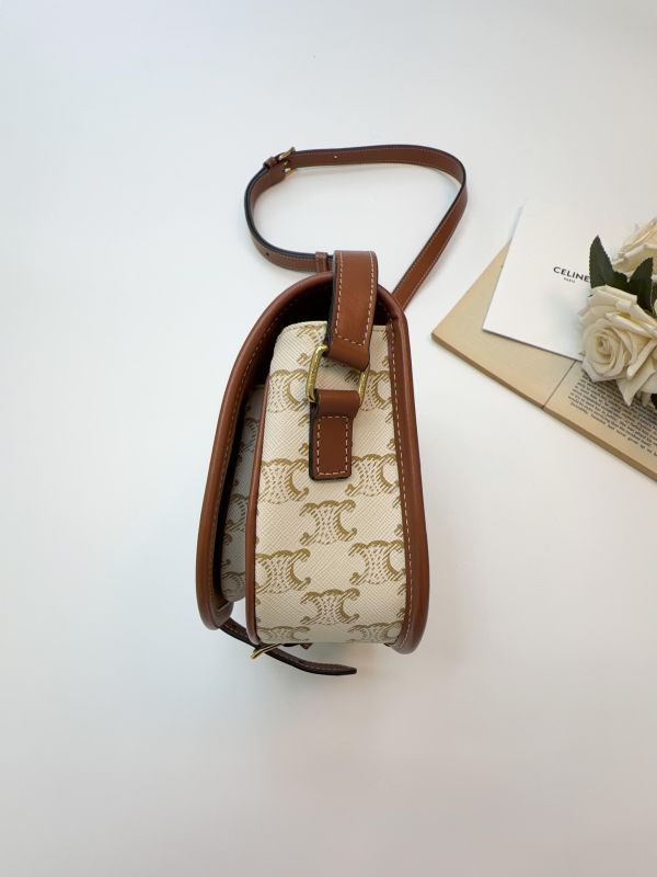 【95成新】CELINE Triomphe帆布中型Folco手袋 