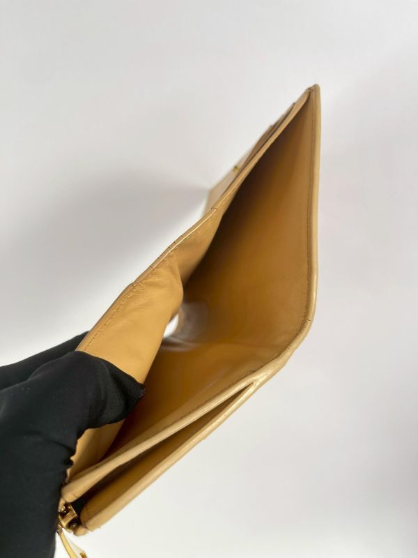 【85成新】BV 大編織對開零錢短夾 