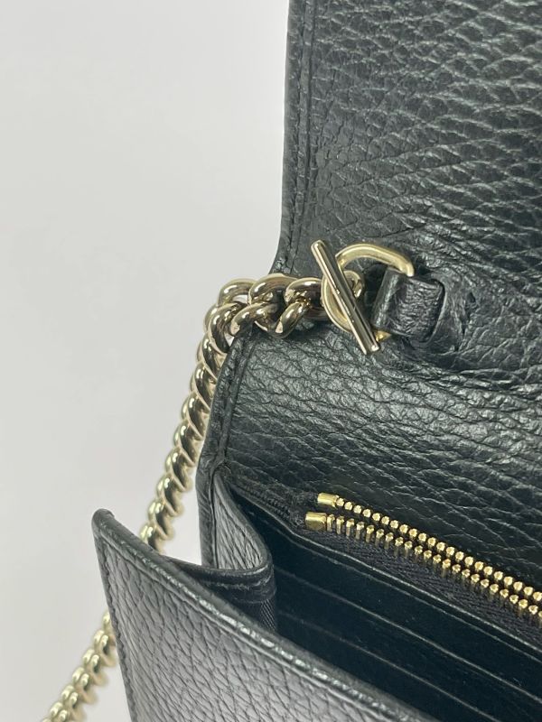 【分期0利率】GUCCI 荔枝皮雙G WOC【85成新】