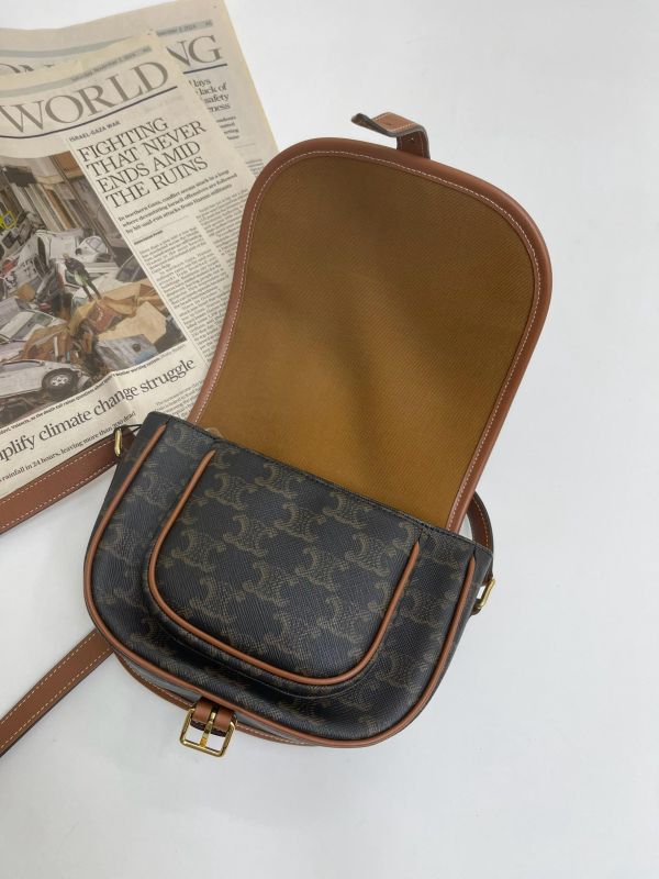 【95成新】CELINE Triomphe帆布中型Folco手袋 