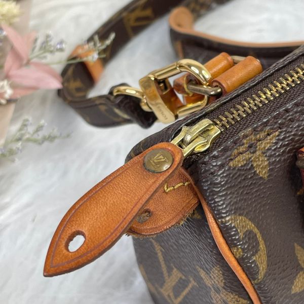 【12期0利率】LV  MINI SPEEDY  老花迷你波士頓手提斜背包【85成新】 