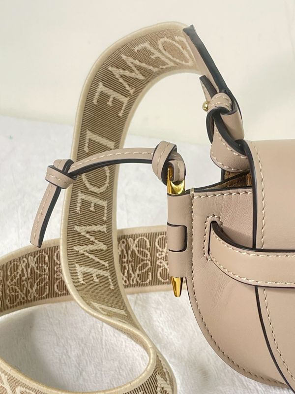 【分期0利率】LOEWE MINI GATE 雙層包 沙色【99成新】 
