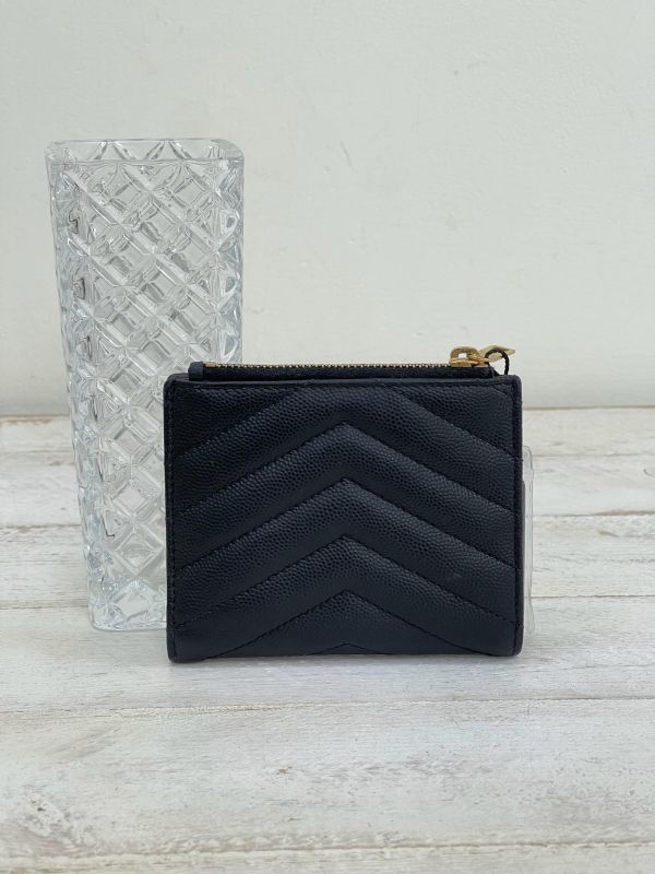 【9成新】YSL 魚子醬照片夾層兩折短夾 