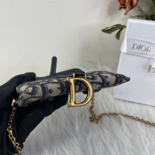【12期0利率】DIOR 老花鍊帶零錢包【9成新】 
