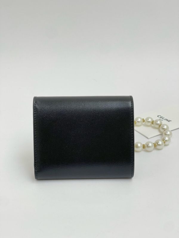 【95成新】CELINE 亮面牛皮革TRIOMPHE三折短夾 